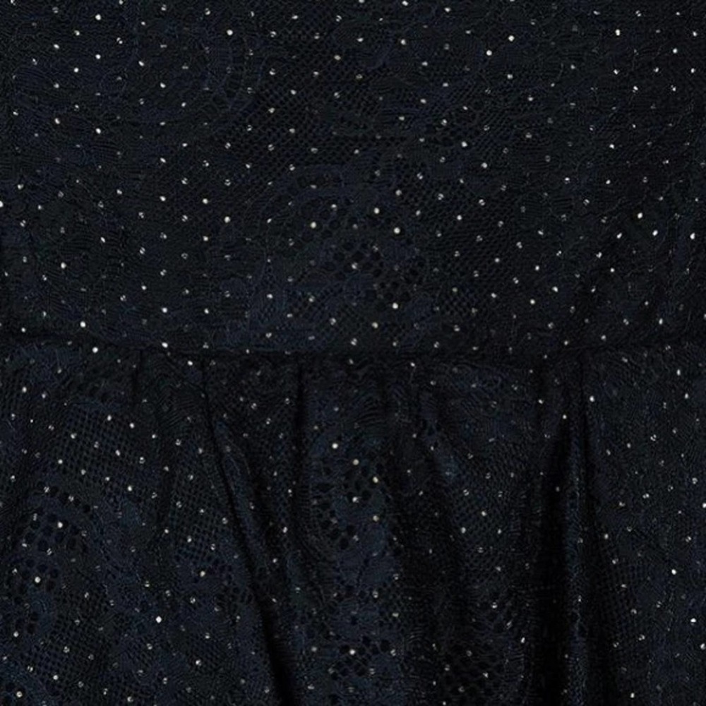 Alice+Olivia Jessie Lace overlay dot peplum strapless cocktail black dress-4 - Picture 8 of 12